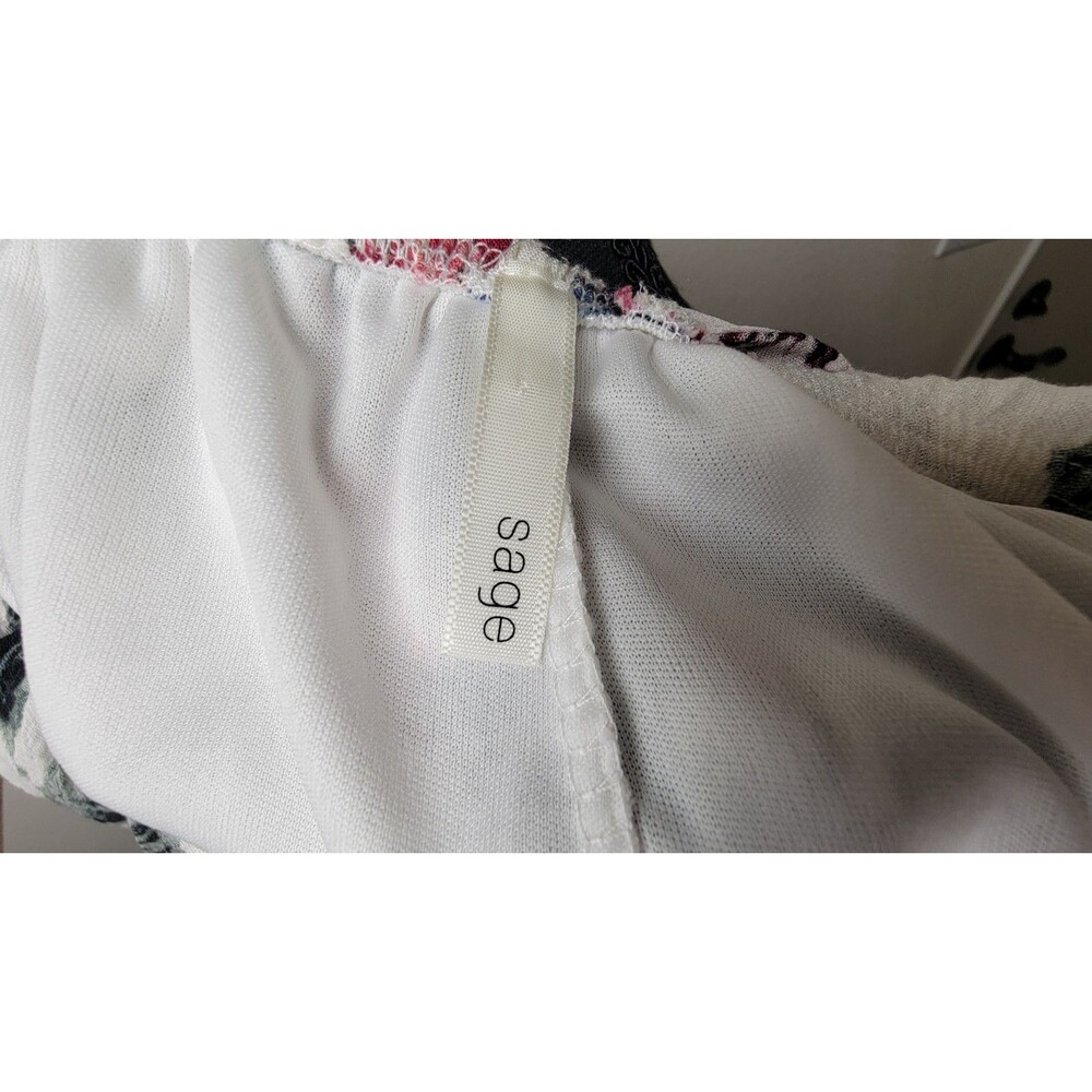 Sage Floral Women's Halter Crepe Romper Size XS Retro Y2K Bohemian VTG Preppy - Picture 4 of 4